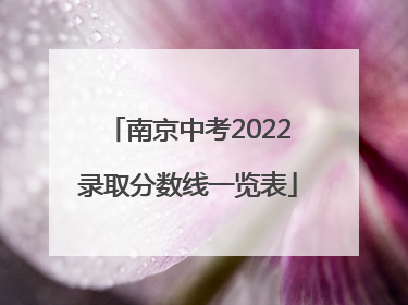 南京中考2022录取分数线一览表