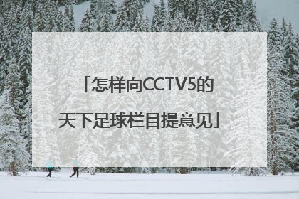 怎样向CCTV5的天下足球栏目提意见